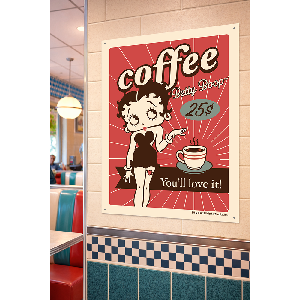 ベティー ブープ（Betty Boop）ティン サイン Coffee Betty Boop