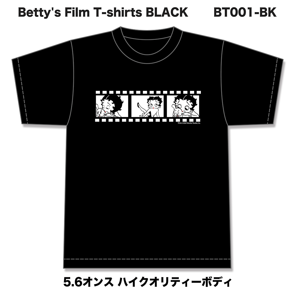 Betty Boop Tシャツ Betty's Film ブラック