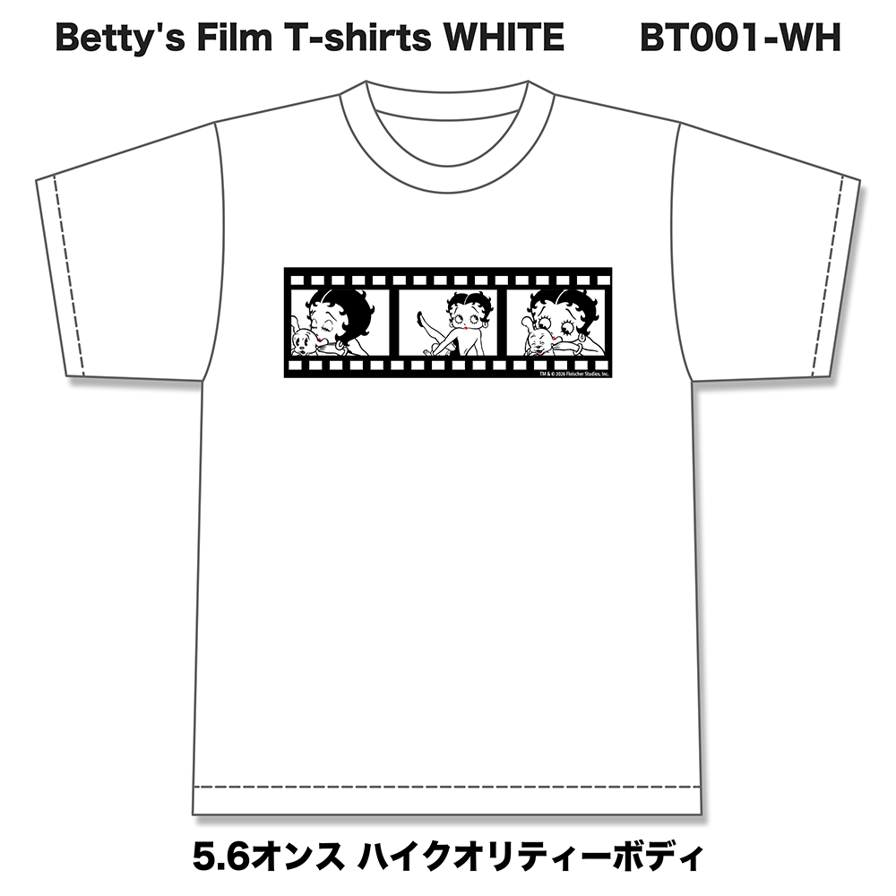 Betty Boop Tシャツ Betty's Film ホワイト