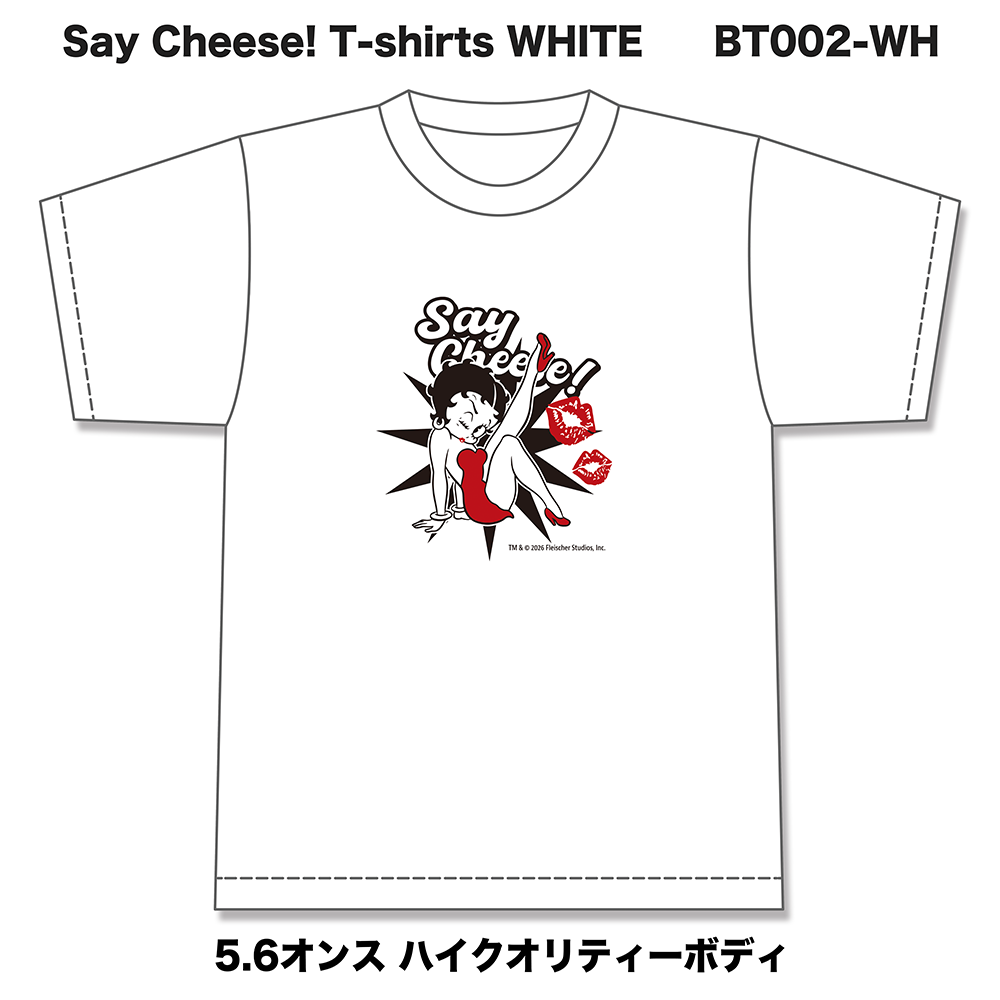 Betty Boop Tシャツ Say Cheese! ホワイト