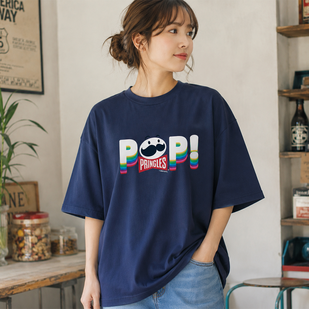 プリングルズ Tシャツ POP！ ネイビー
