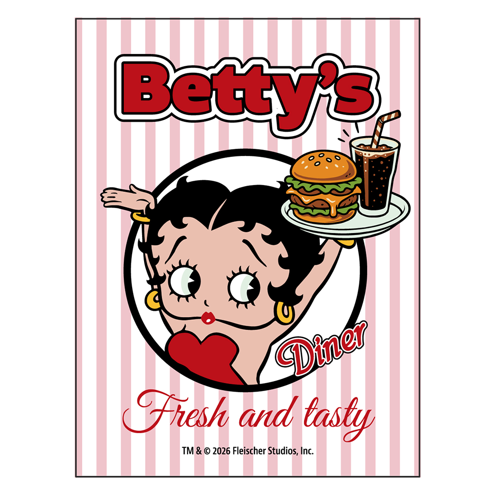 ベティー ブープ（Betty Boop）ステッカー Betty's Diner Fresh and Tasty