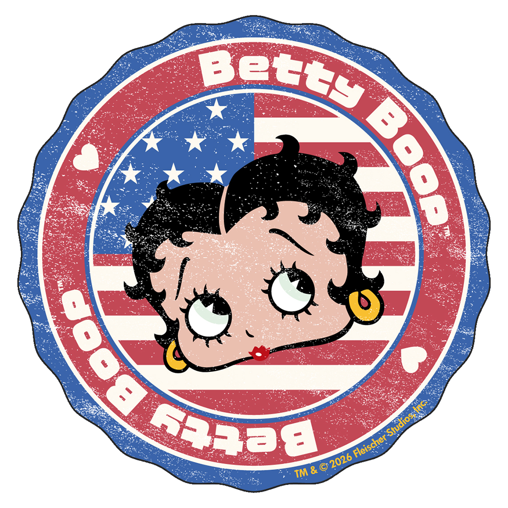 ベティー ブープ（Betty Boop）ステッカー USA Flag