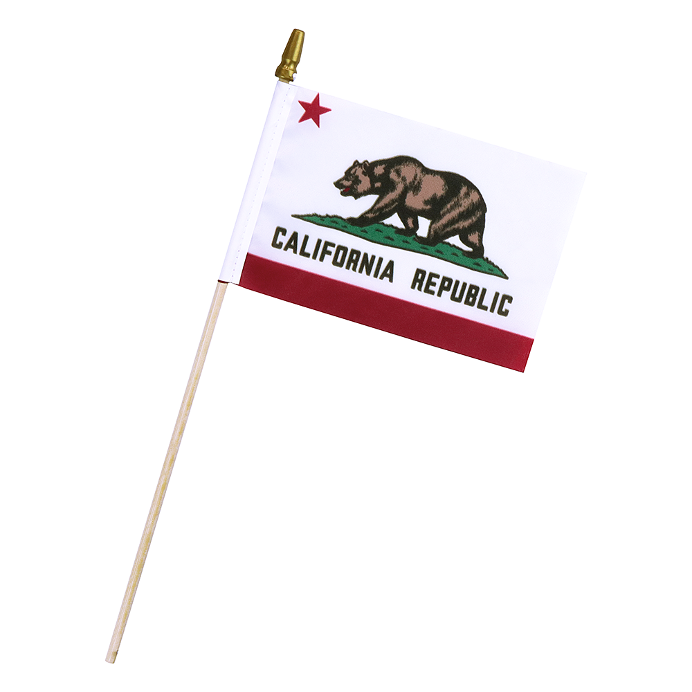 4x6 in スティック フラッグ CALIFORNIA