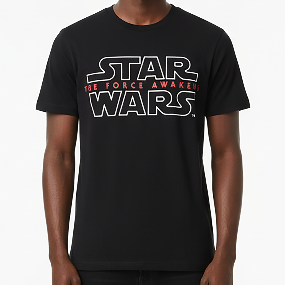 Tシャツ Star Wars The Force Awkens ブラック & ホワイト