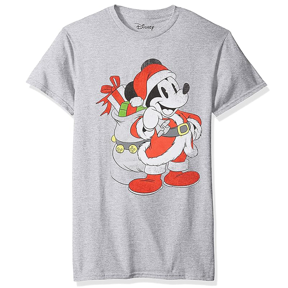 Tシャツ Disney Mickey Mouse Christmas Santa（ダメージプリント加工）
