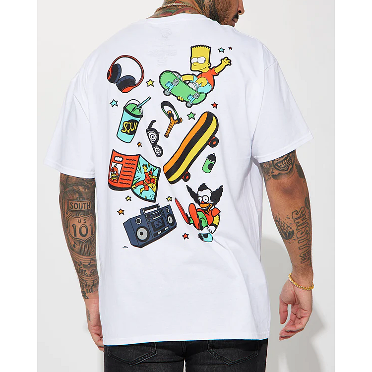 Tシャツ The Simpsons Icons Double Side Graphic ホワイト