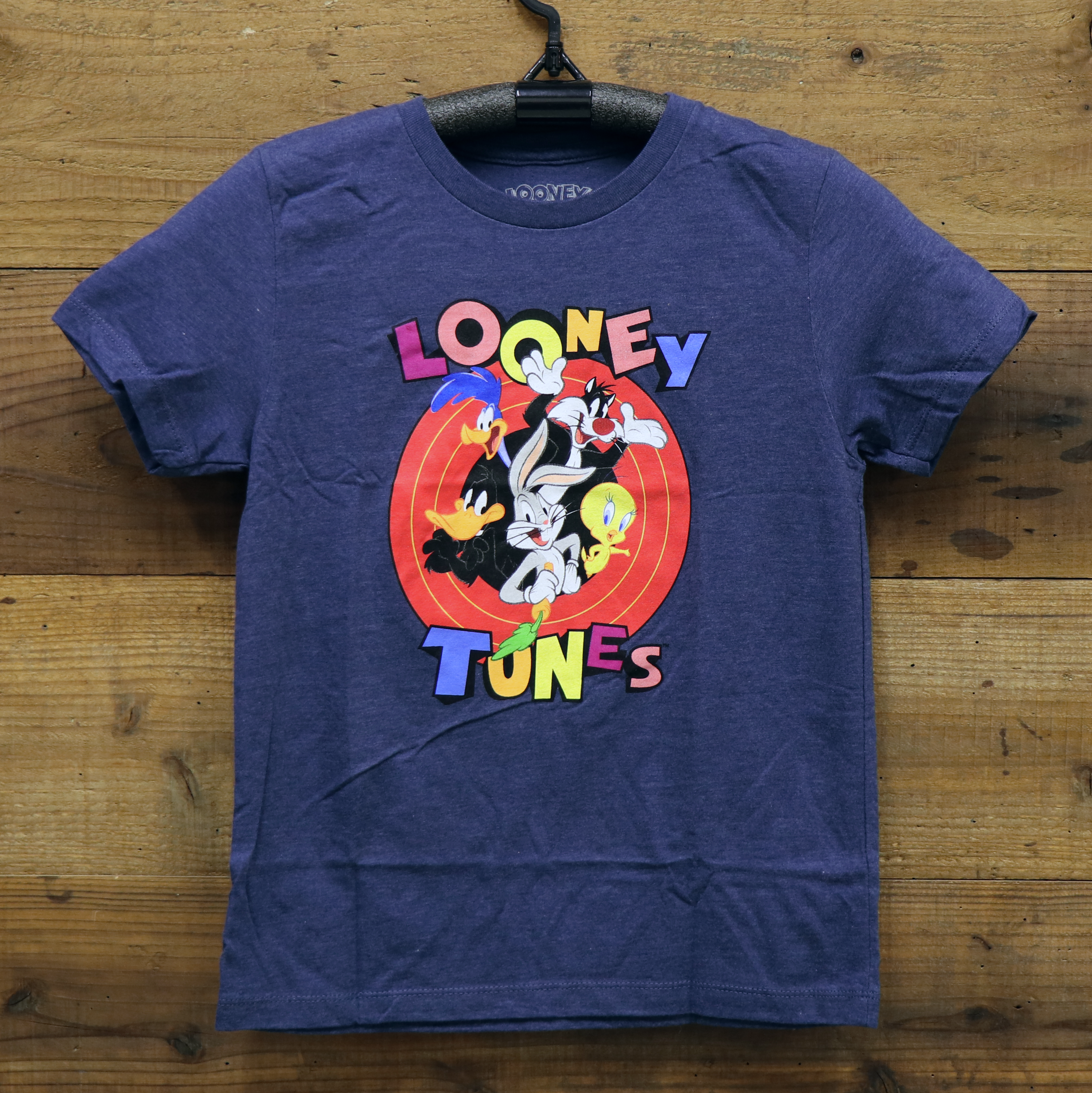 キッズ（子供用）Tシャツ LOONEY TUNES 杢ネイビー
