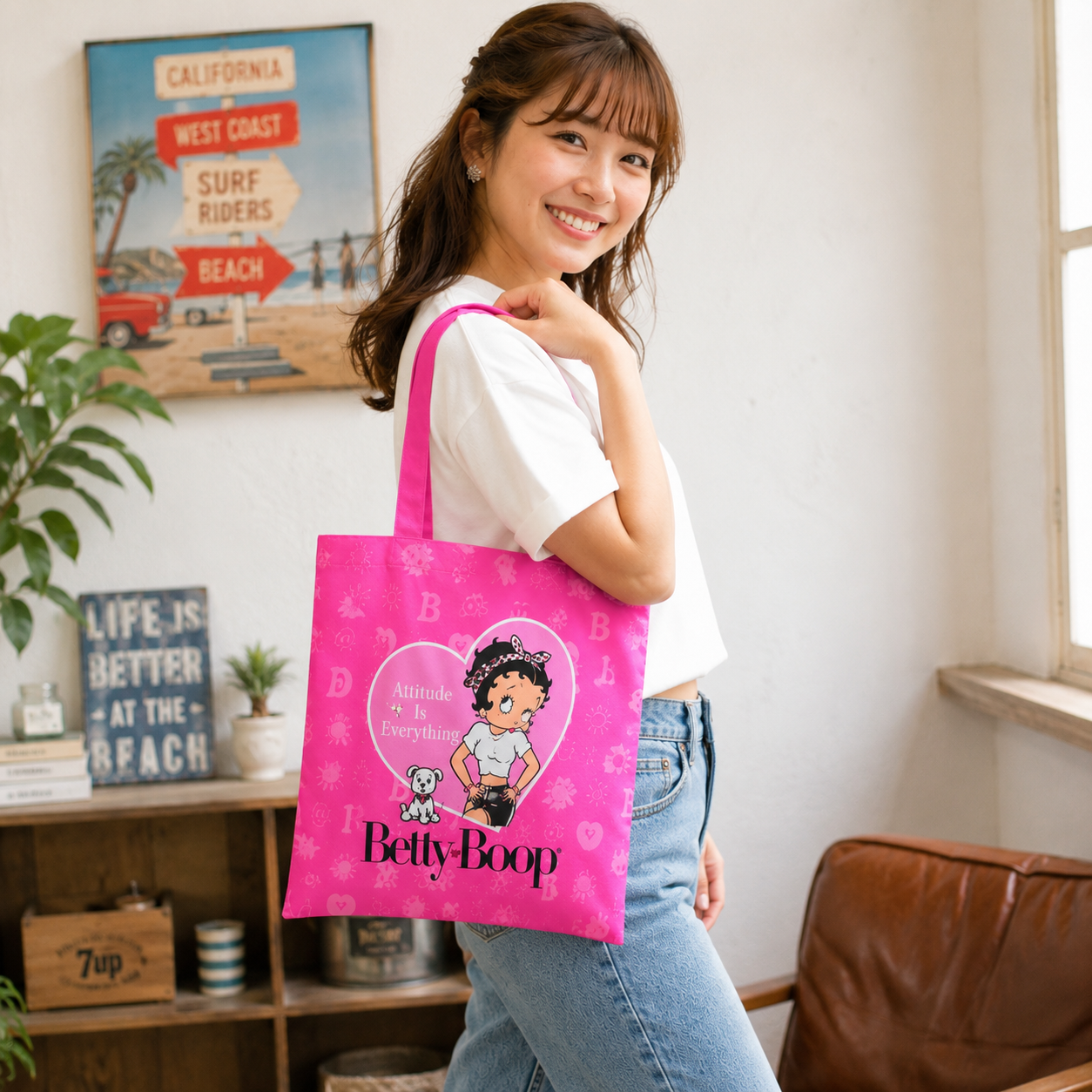 ベティー ブープ（Betty Boop）ショッピング バッグ Attitude ミニポーチ付き
