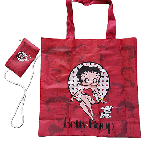 ベティー ブープ（Betty Boop）ショッピング バッグ Red ミニポーチ付き