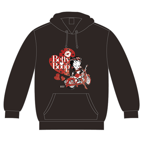 ベティー ブープ（Betty Boop）フーディー Biker Betty Boop ブラック