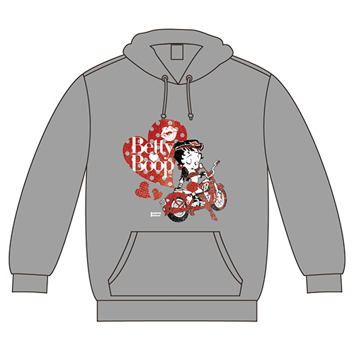 ベティー ブープ（Betty Boop）フーディー Biker Betty Boop グレー
