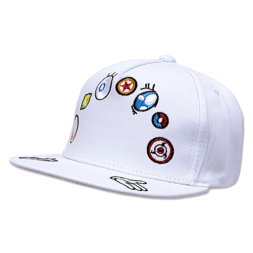 フラット バイザー キャップ Hands ホワイト