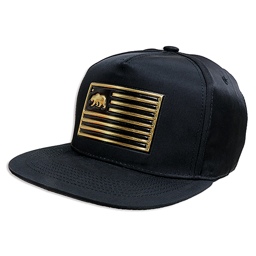 フラット バイザー キャップ CALIFORNIA BEAR ソリッド ブラック
