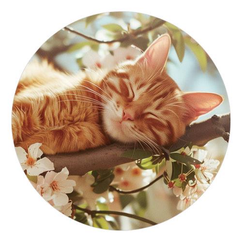 ラバー コースター 猫 オン チェリーツリー　CAT-2