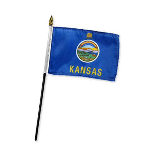 4x6 in スティック フラッグ KANSAS