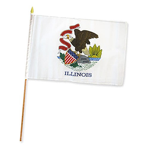 12x18 in スティック フラッグ ILLINOIS