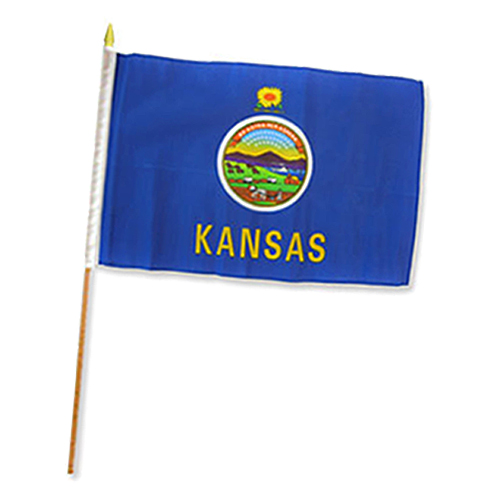 12x18 in スティック フラッグ KANSAS