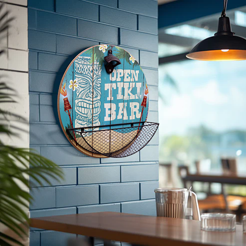 キャップ キャッチャー 付き ウッディー ボトル オープナー TIKI BAR