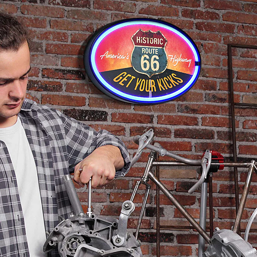 LED ロープ ネオン サイン HISTORIC ROUTE 66 オーバル