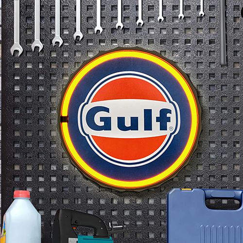 LED ロープ ネオン サイン Gulf ボトルキャップ