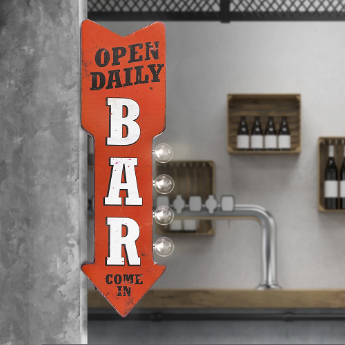 オフ ザ ウォール LED サイン BAR OPEN DAILY