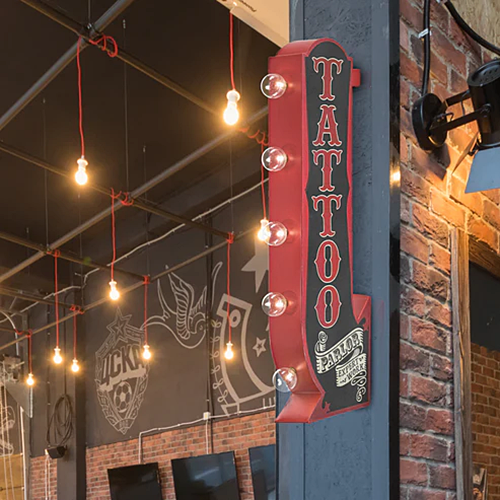 オフ ザ ウォール LED サイン TATTOO PARLOR