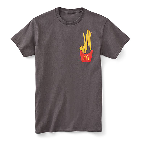 マクドナルド Tシャツ トラディショナル フィット Falling Fries チャコール
