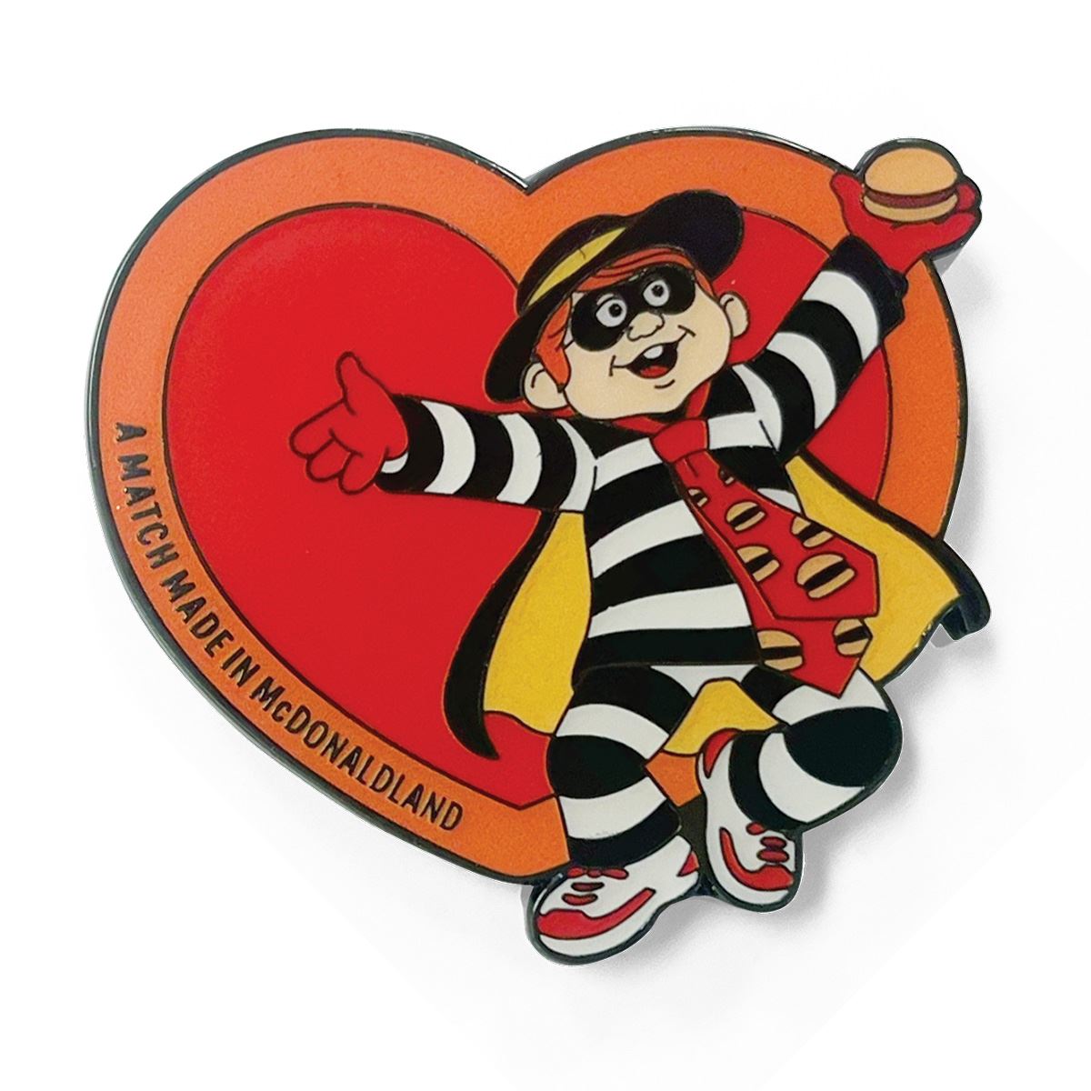 マクドナルド ピンバッジ Hamburglar and Burger Enamel Heart
