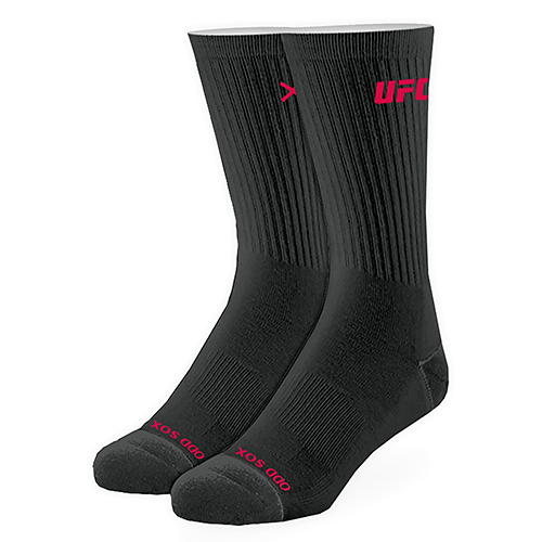 オッド ソックス（ODD SOX）クルー ソックス ラージ サイズ UFC BASIX BLACK RED