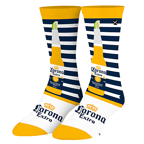 オッド ソックス（ODD SOX）クルー ソックス ラージ サイズ CORONA EXTRA STRIPES