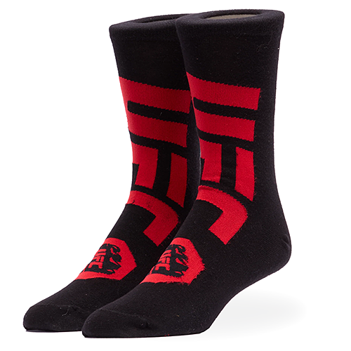 オッド ソックス（ODD SOX）クルー ソックス ラージ サイズ UFC LOGO & FIST BLACK RED