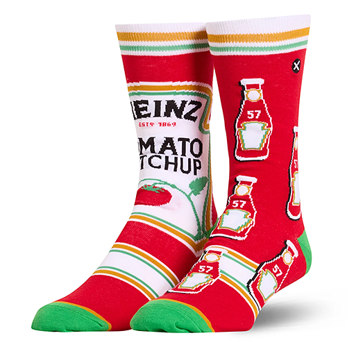 オッド ソックス（ODD SOX）クルー ソックス ラージ サイズ HEINZ KETCHUP SPLIT