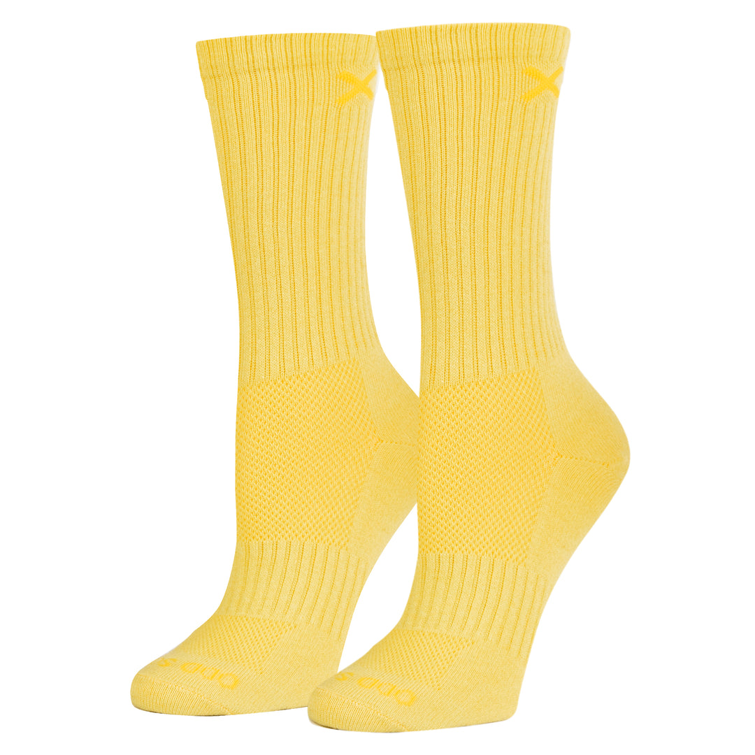 オッド ソックス（ODD SOX）クルー ソックス ミディアム サイズ BASIX YELLOW HEATHER CREW