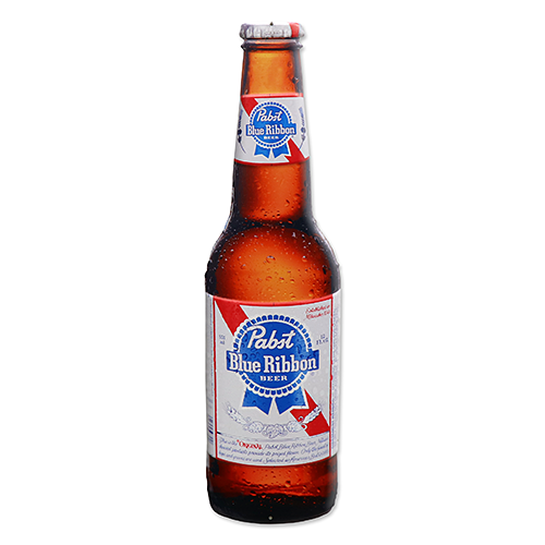 ダイカット エンボス メタル サイン Pabst Blue Ribbon BOTLLE