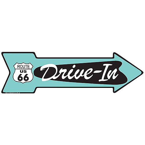 アルミニウム サイン ARROW SIGN RT 66 DRIVE IN