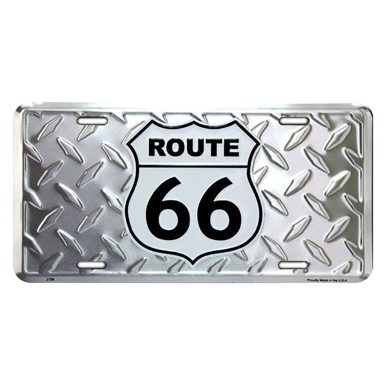 アルミニウム サイン RT 66 LICENSE PLATE
