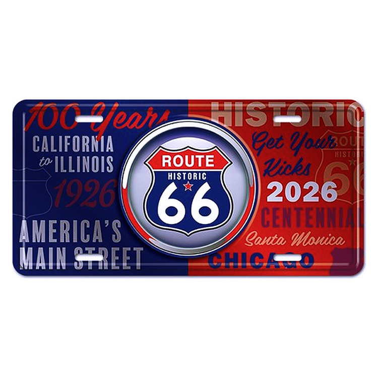 アルミニウム サイン RT 66 LICENSE PLATE