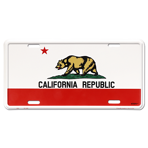 アルミニウム サイン LICENSE PLATE CALIFORNIA STATE FLAG