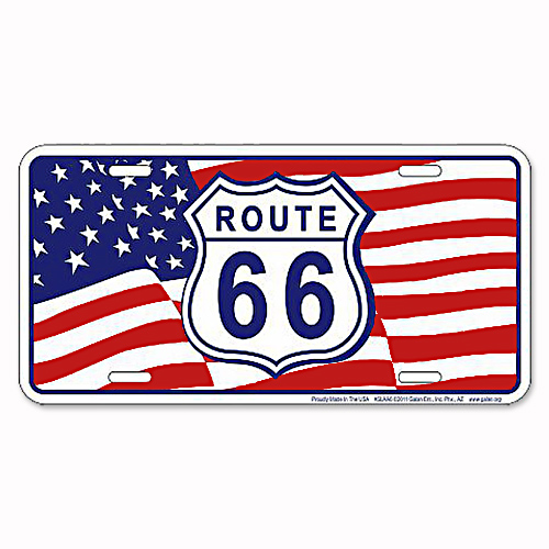 アルミニウム サイン RT 66 LICENSE PLATE