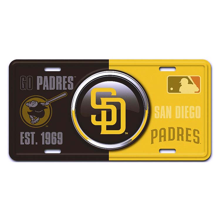 アルミニウム サイン LICENSE PLATE SAN DIEGO PADRES BULLSEYE