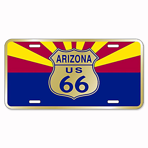 アルミニウム サイン RT 66 LICENSE PLATE