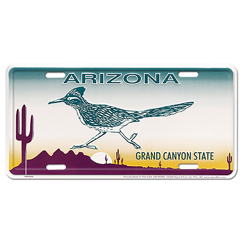 アルミニウム サイン LICENSE PLATE AZ ROAD RUNNER