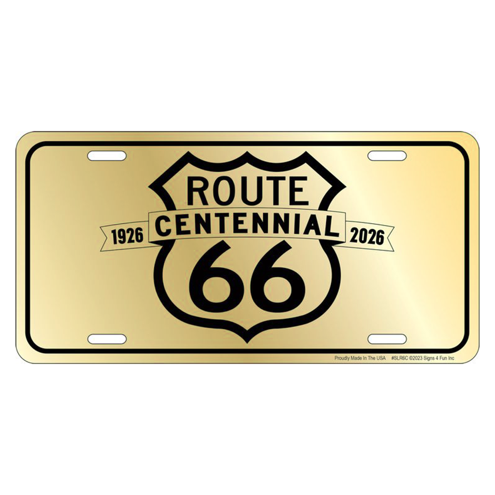 アルミニウム サイン RT 66 LICENSE PLATE