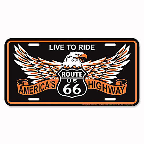 アルミニウム サイン RT 66 LICENSE PLATE