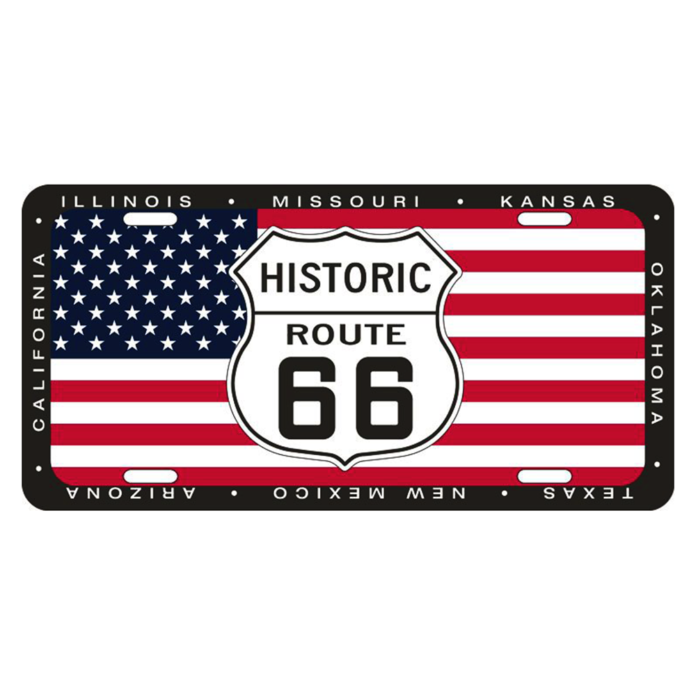 アルミニウム サイン RT 66 LICENSE PLATE