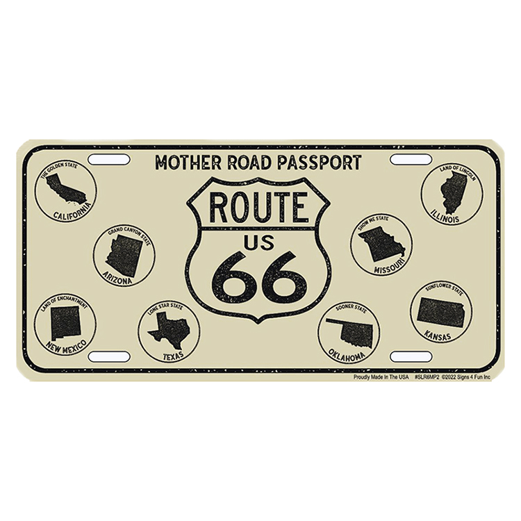 アルミニウム サイン RT 66 LICENSE PLATE