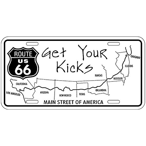 アルミニウム サイン RT 66 LICENSE PLATE