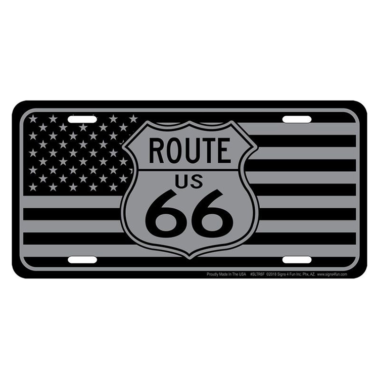 アルミニウム サイン RT 66 LICENSE PLATE