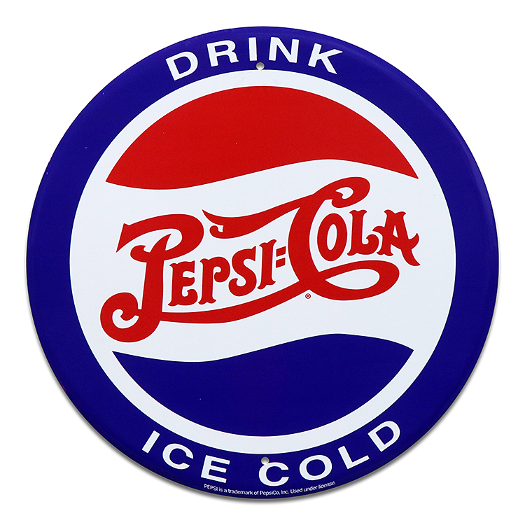 アルミニウム サイン PEPSI-DRINK ICE COLD ROUND